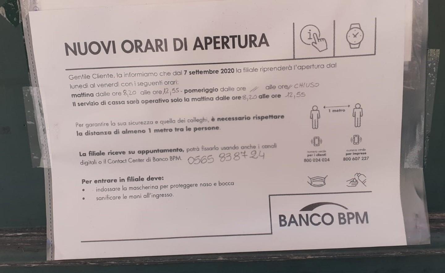 Sportello bancario nel borgo riapre dopo sei mesi di stop 