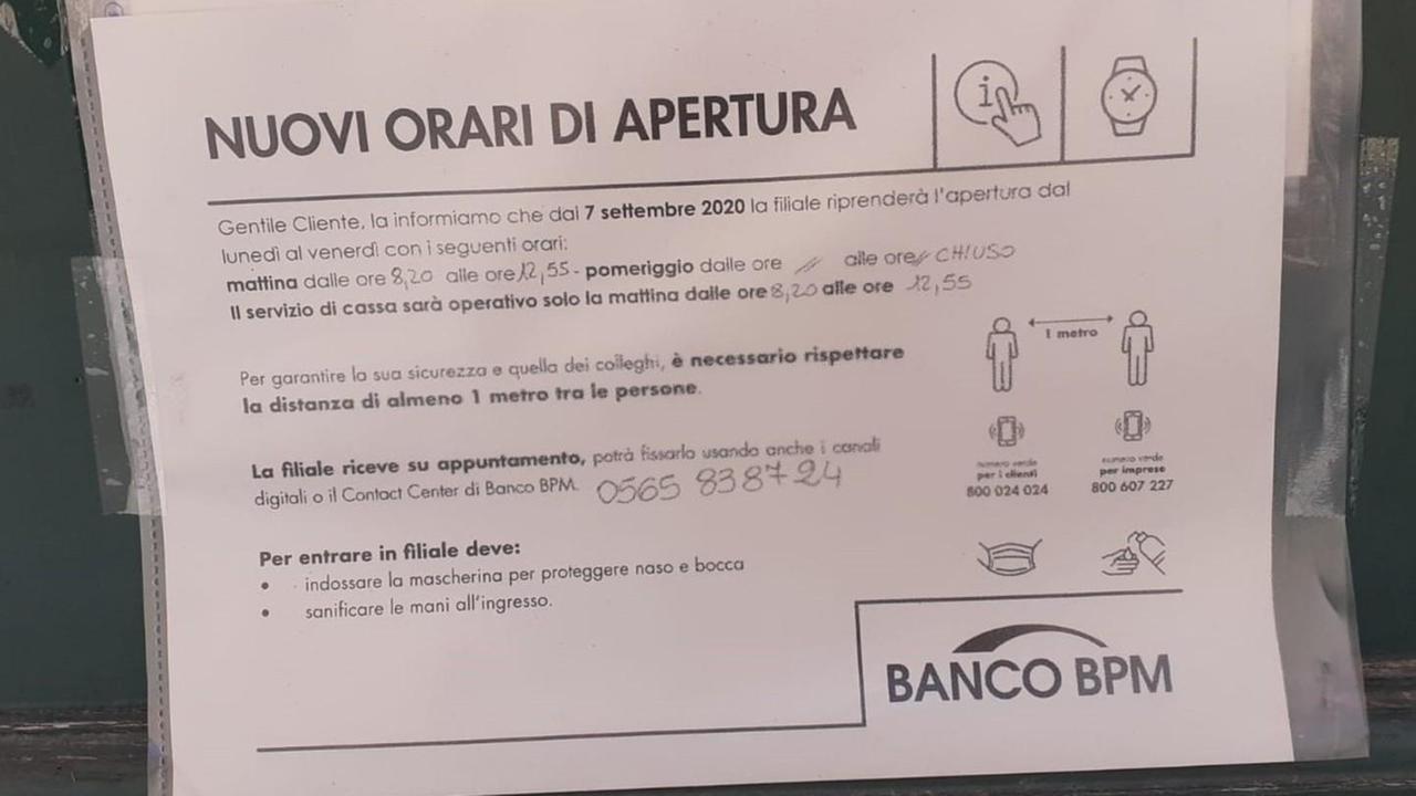 Sportello bancario nel borgo riapre dopo sei mesi di stop