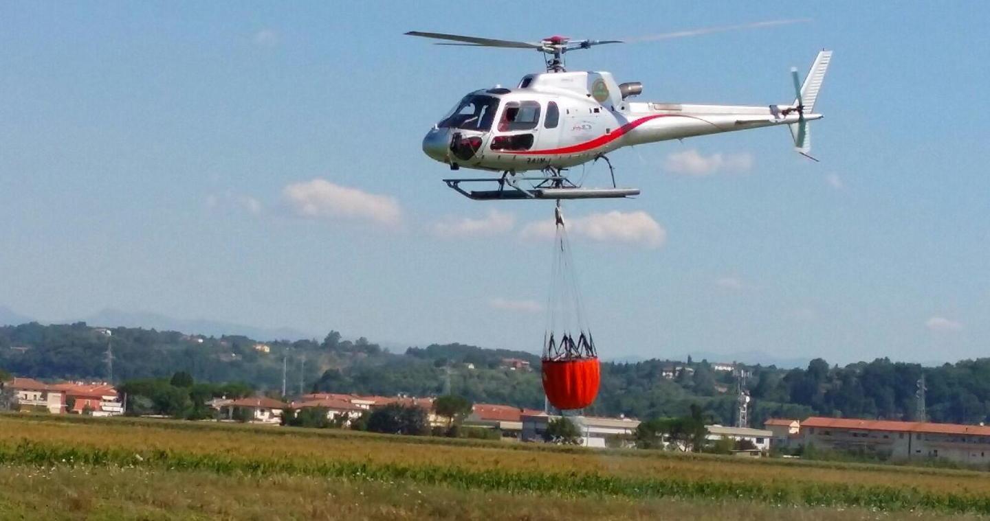 Fiamme vicino alla ferrovia 
