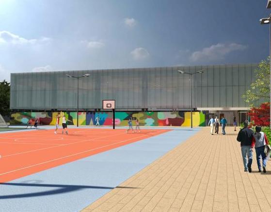 Il rendering della nuova palestra che sarà realizzata a Fornacette