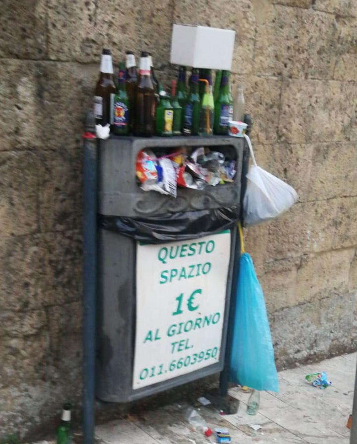 «Cestini strapieni, turno di pulizia saltato»