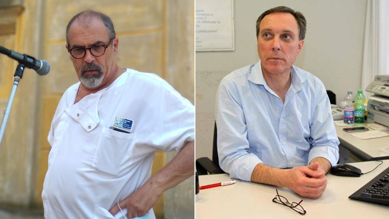 Spartaco Sani, primario di Malattie infettive, nella foto a destra Franco Barghini dell’Igiene pubblica dell’Asl