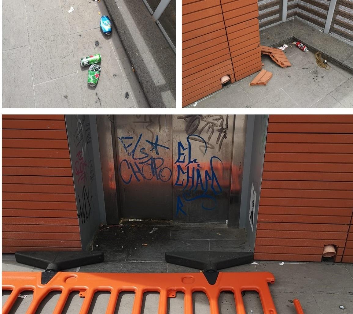 Anche l’ascensore fuori uso alla Sesta Porta, ormai bivacco di tossicodipendenti