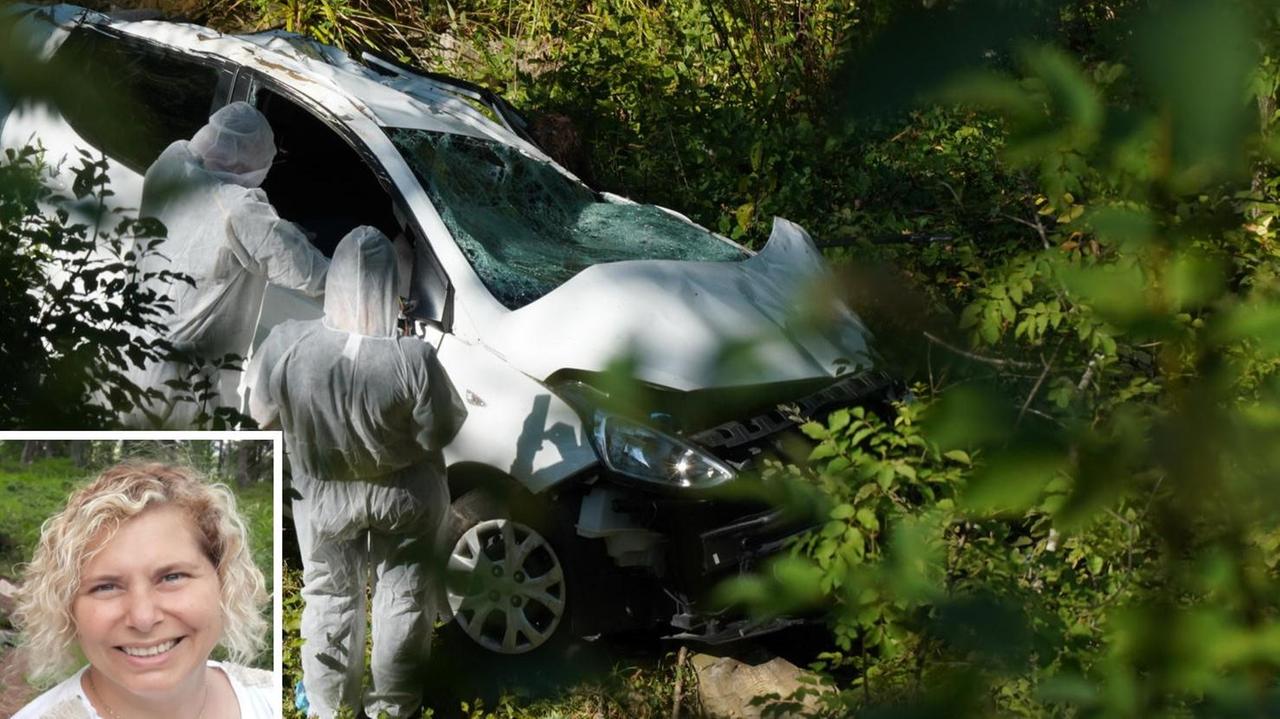 L'auto dell'educatrice scomparsa e, nel riquadro, Simona Bimbi (Foto Franco Silvi)