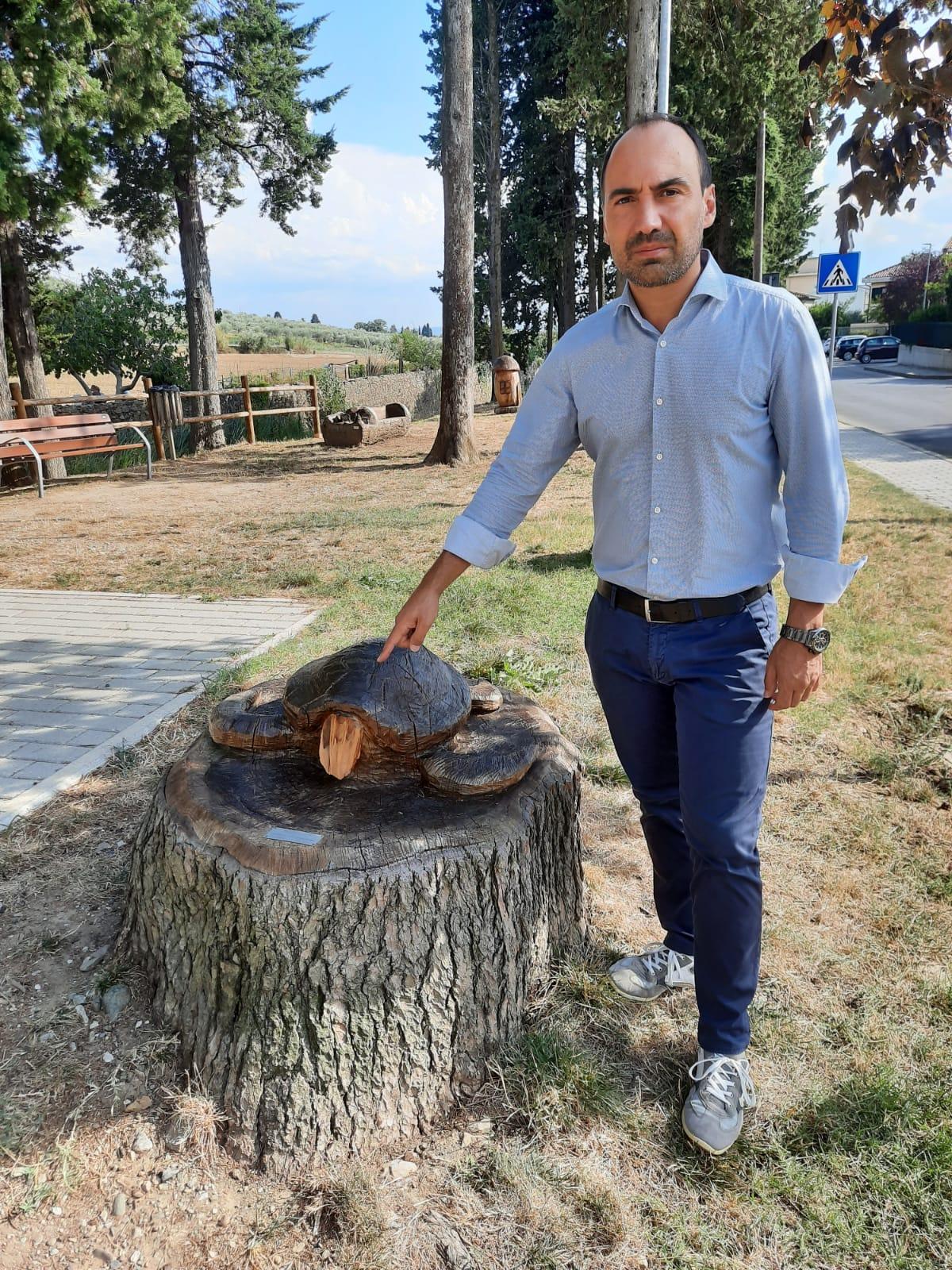 La tartaruga "decapitata" nel parco di via Riva