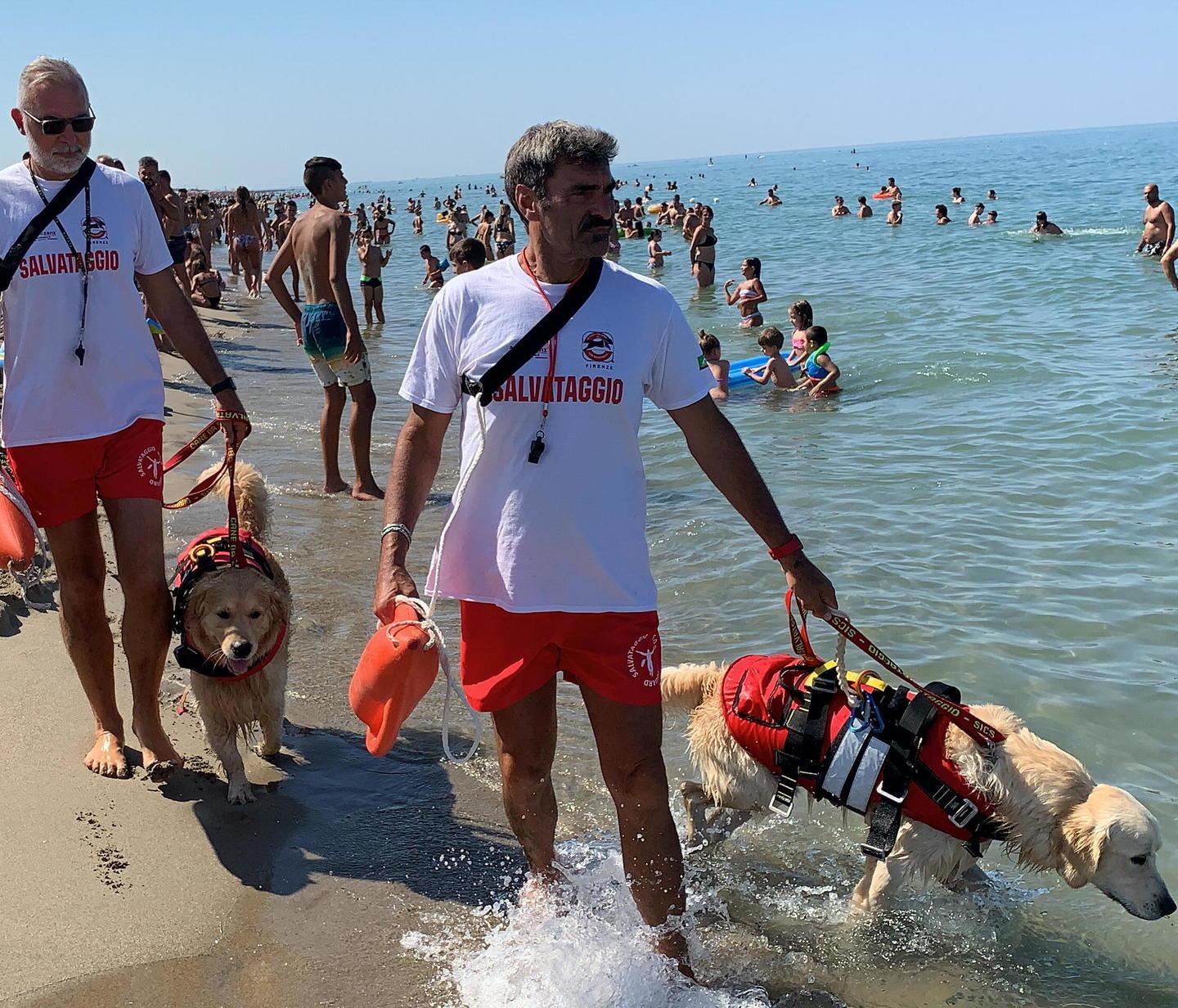 Fratellini salvati in mare da Charlie e Simba 