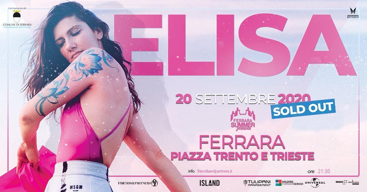 Ferrara, il concerto di Elisa è già sold out