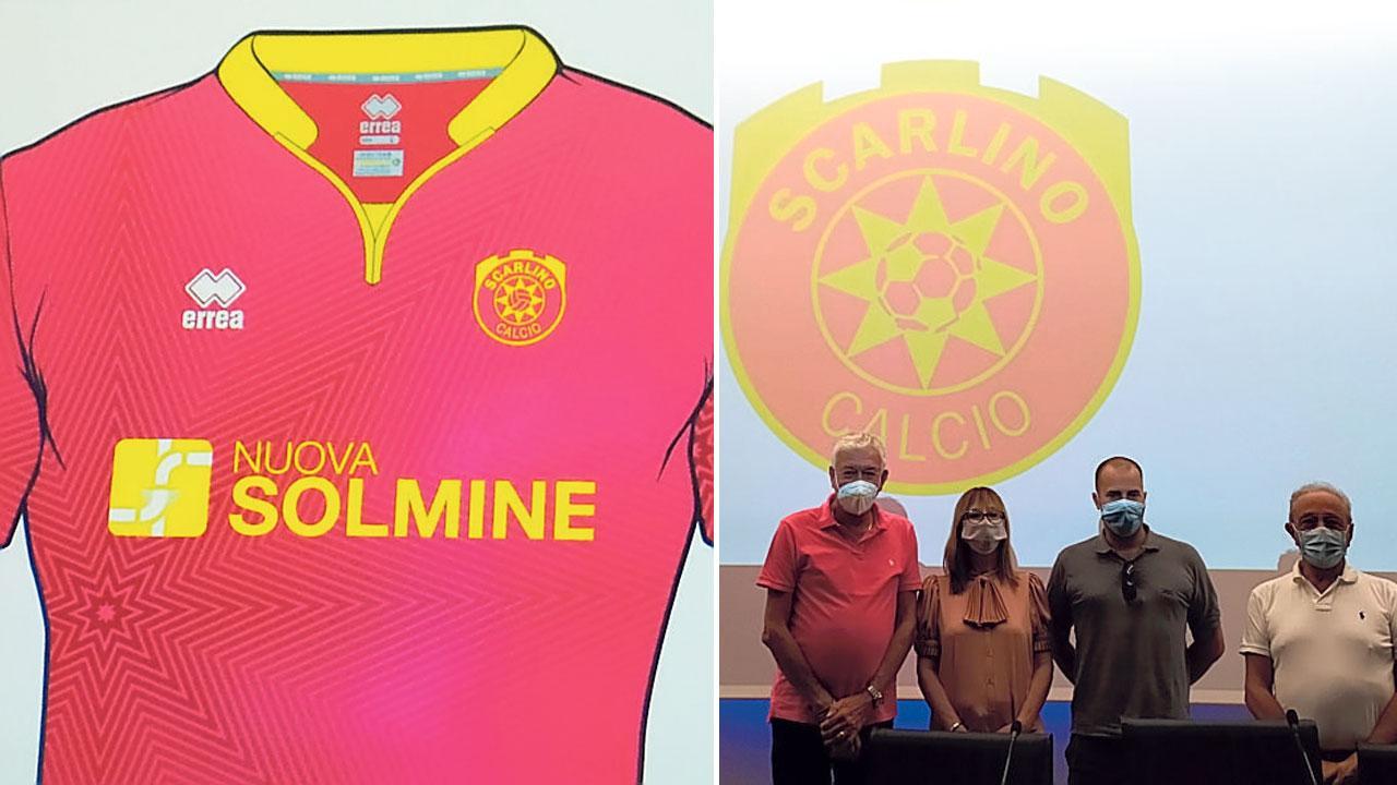Nella foto la nuova maglia e Meloni, Travison, Papini e Mansi