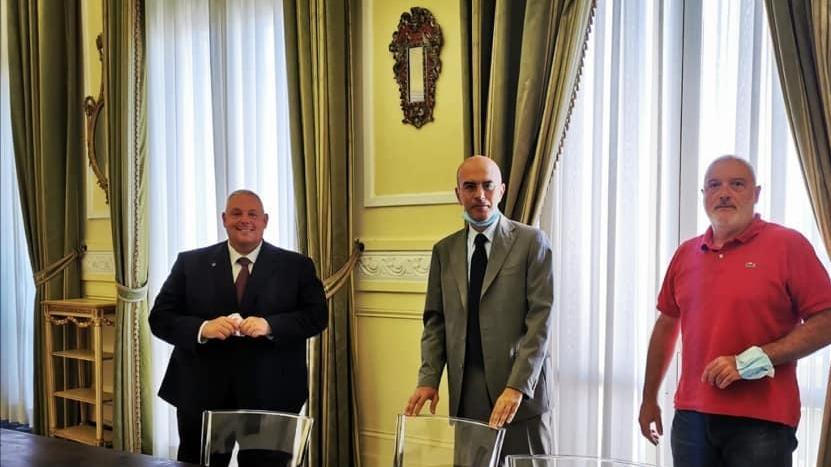 Da sinistra Antonfrancesco Vivarelli Colonna, Fabio Marsilio, Luca Verzichelli