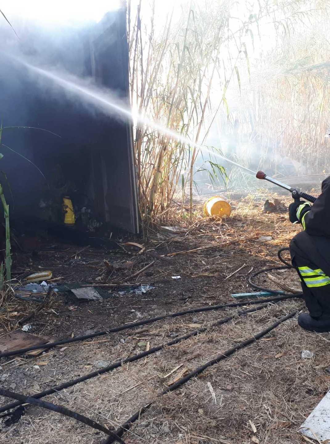 A fuoco bombole di gpl