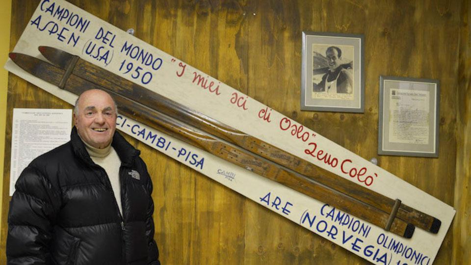 Gli sci della Cambi con cui Colò vinse le Olimpiadi a Oslo