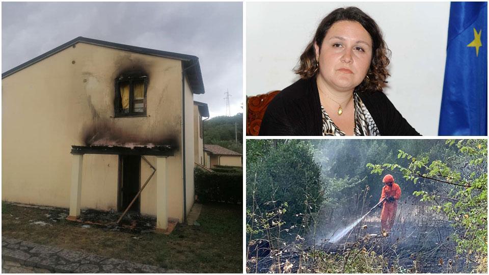 Uno degli appartamenti delle Corti di Montepitti lambito dal fuoco durante l’incendio di sabato, il sindaco Jessica Pasquini