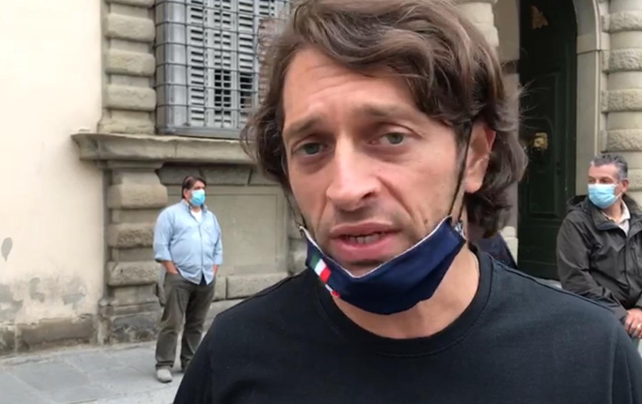 Pasquale Naccari, portavoce di Ristoratori Toscana, al sit in di lunedì 31 davanti alla Regione