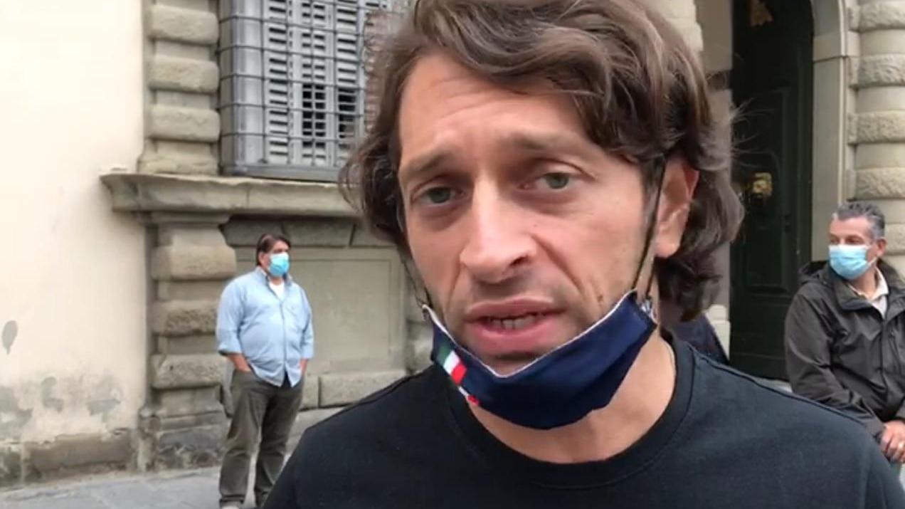 Pasquale Naccari, portavoce di Ristoratori Toscana, al sit in di lunedì 31 davanti alla Regione