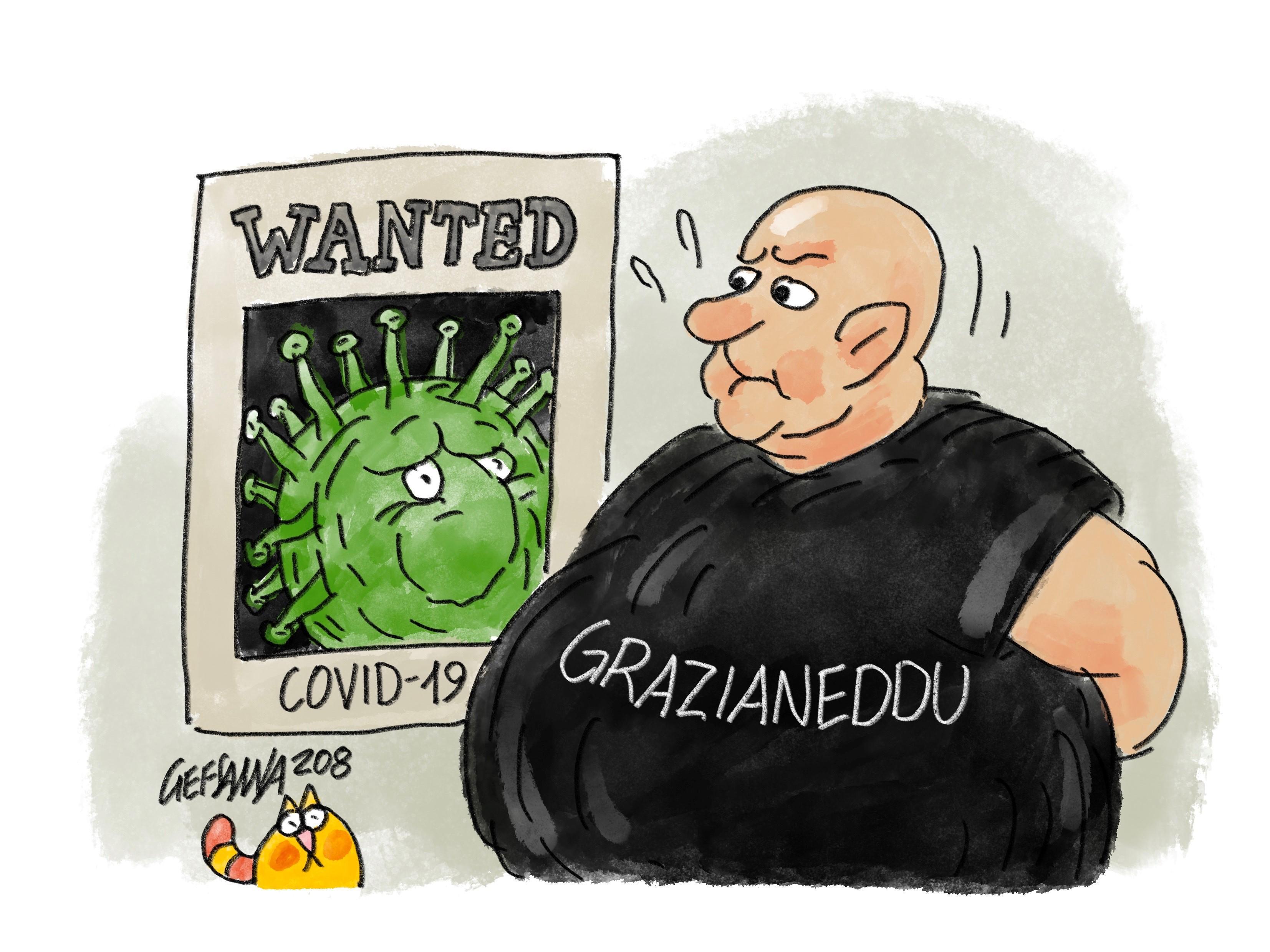 La vignetta di Gef: 15 positivi in pochi giorni, Orgosolo si blinda