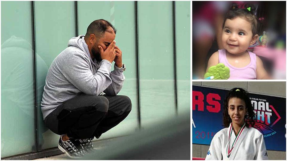 Il padre delle due bimbe schiacciate dal pioppo, Hicham Lassiri, la piccola Jannat Lassiri, 3 anni, in un’immagine gioiosa e Malak Lassiri: era una campionessa di judo, eccola sul podio come prima classificata durante una premiazione