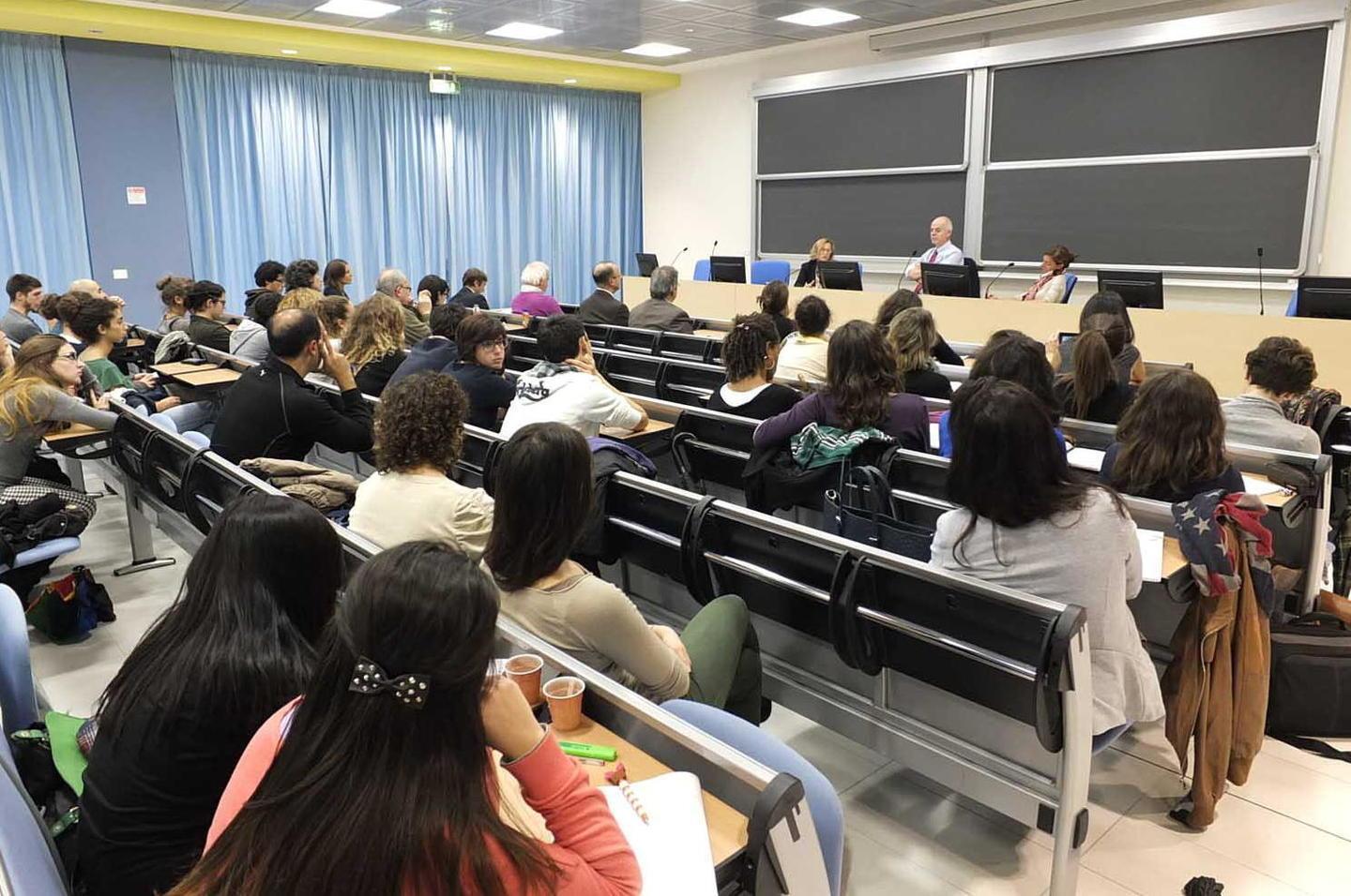 Una lezione in aula all'Università