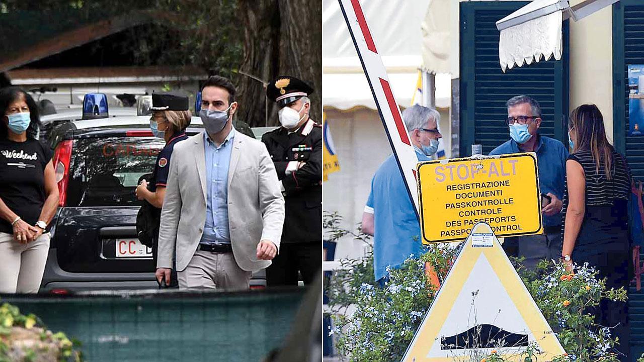 Nella foto da sinistra un momento dei sopralluoghi al pioppeto del campeggio con i consulenti di parte e la partecipazione di Amilcare Dal Pino titolare del campeggio Verde Mare