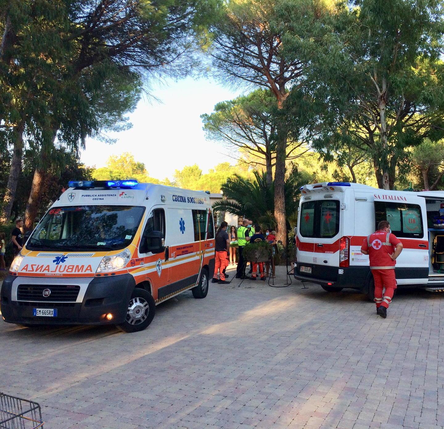 Paura per un bambino caduto dalla bici 