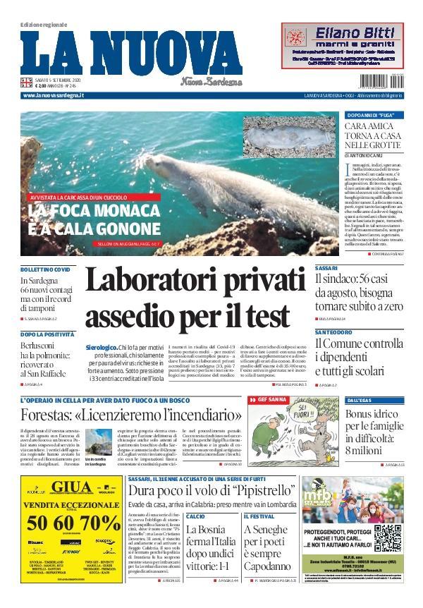 La Nuova Sardegna - Prima Pagina - 5 settembre 2020