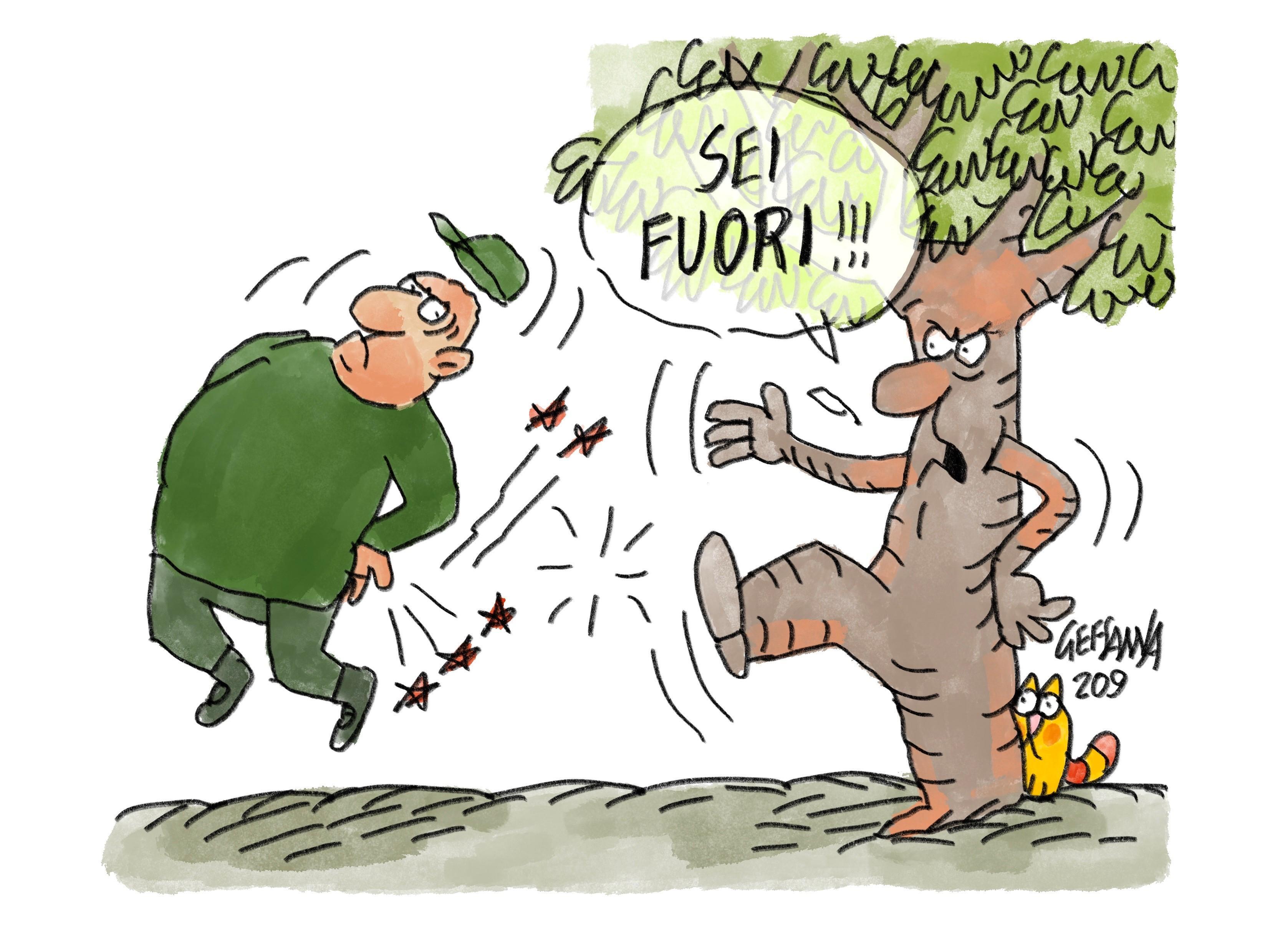 La vignetta di Gef - Forestas: "Licenzieremo l'incendiario"