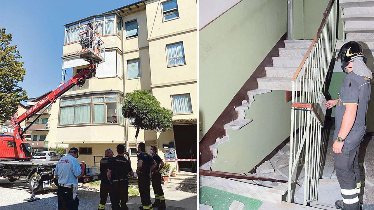 Crolla pezzo della scala di un palazzo: 5 famiglie fuori casa per una settimana