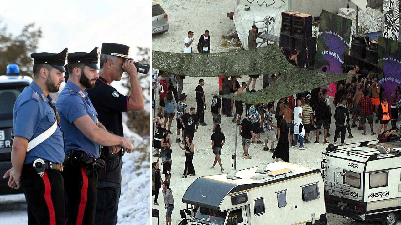 Rave party nella cava, 64 denunciati per violazione delle norme anti-Covid