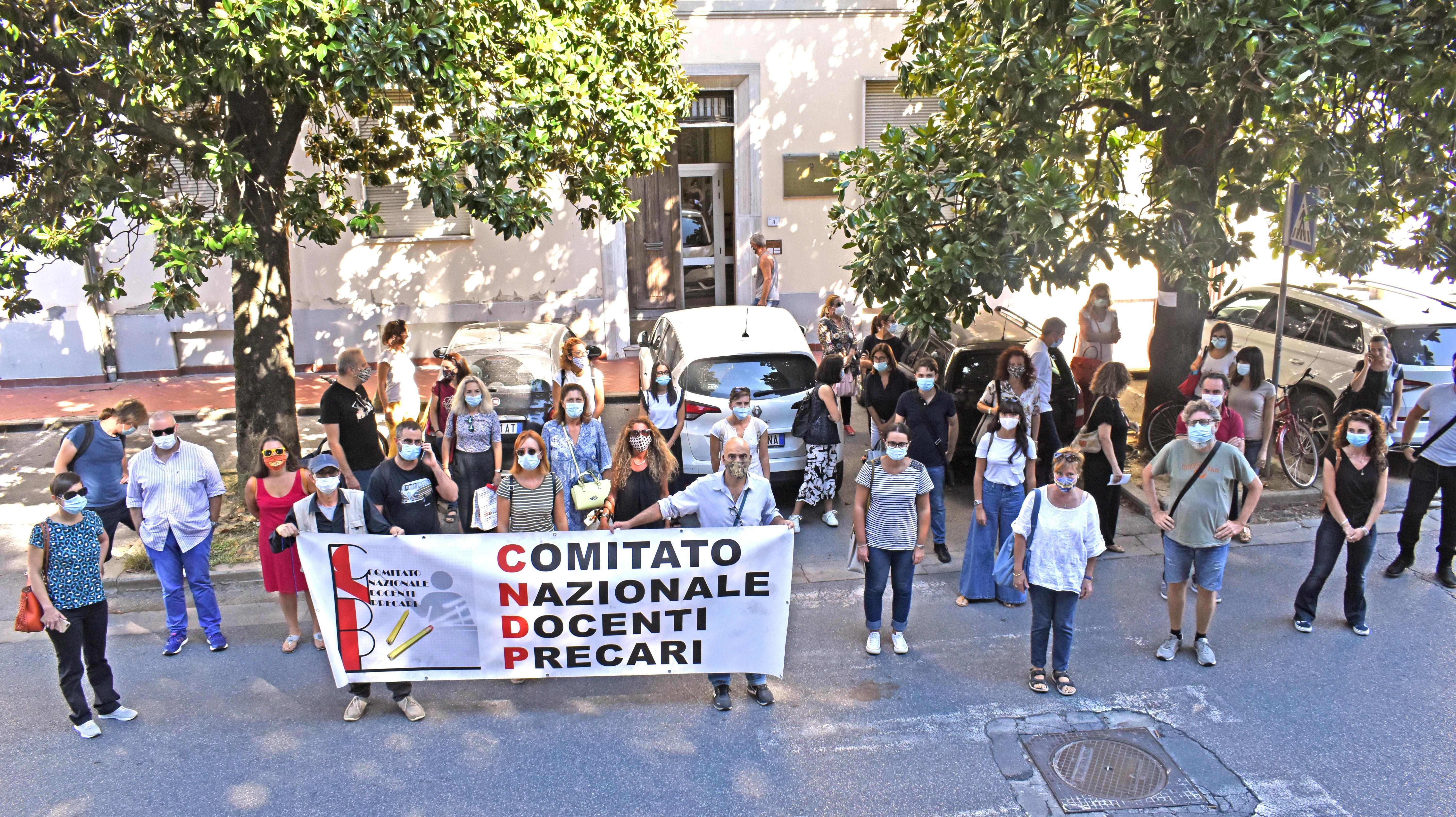 Un momento della protesta (Foto Gori)
