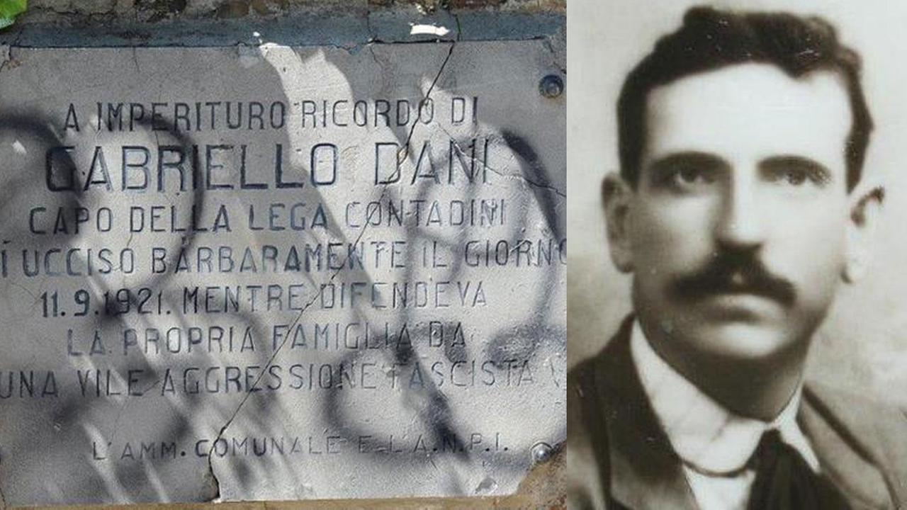 Deturpata la lapide in memoria di Dani, il capo dei contadini fucilato dai fascisti