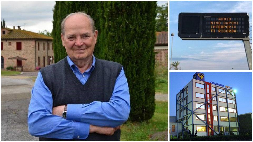 Angelo Nino Caponi nella sua azienda agricola, il messaggio sul display dell’interporto e la sede di Giorgio Gori a Stagno