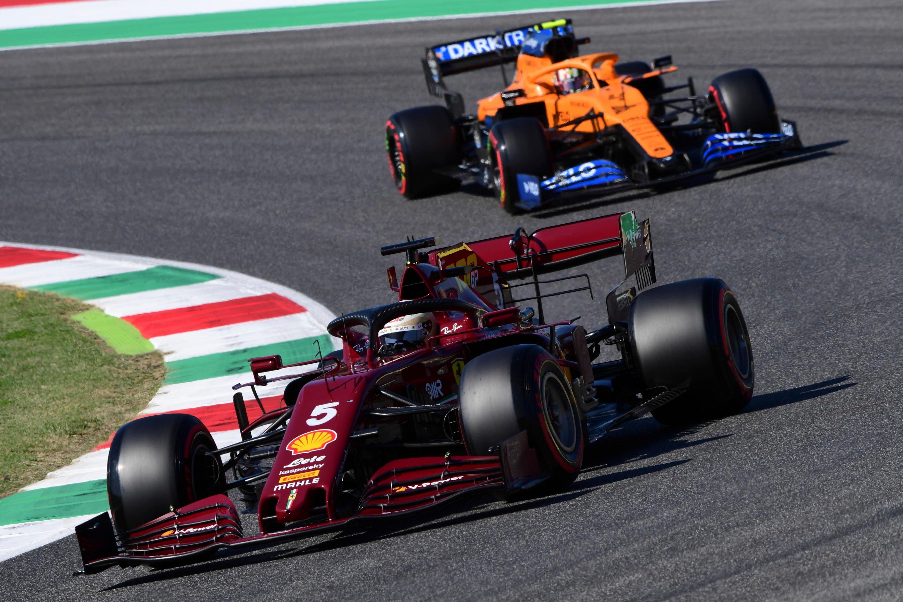 Vettel (Ferrari) e Norris (Mc Laren)
