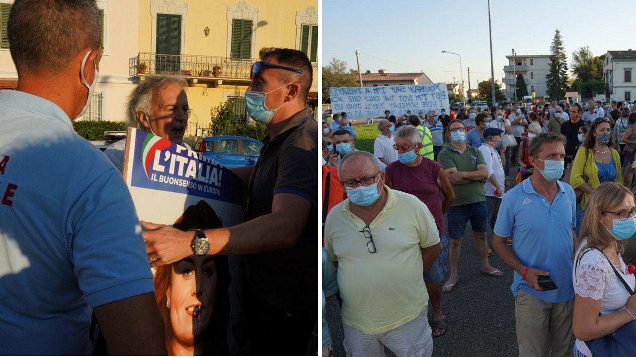 Lo show del babbo della Ceccardi contro le Sardine: "I fascisti siete voi"