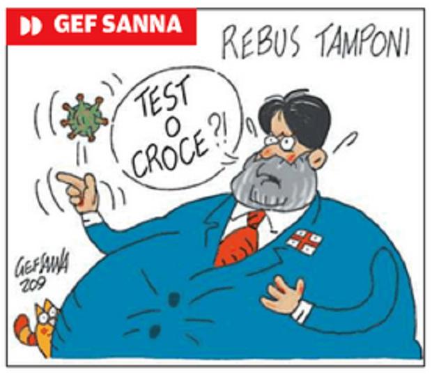 La vignetta di Gef: rebus-tamponi per Solinas 