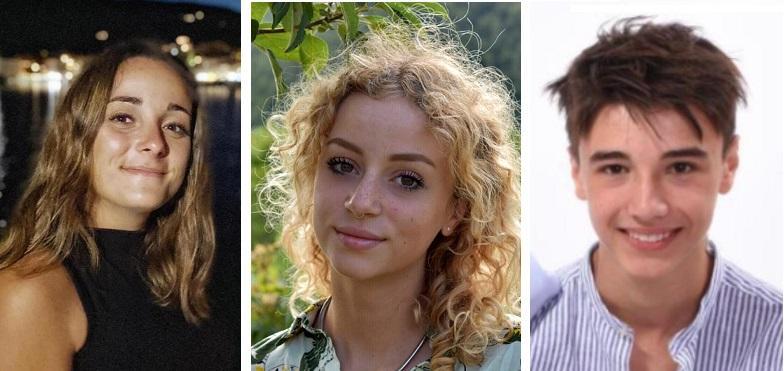 Da sinistra Caterina Miliotti, Sophia Daniela Muts e Francesco Dani