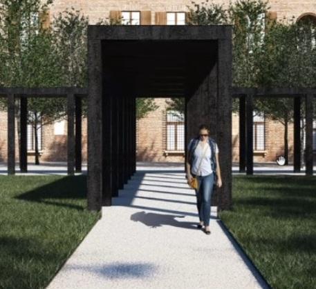 Ferrara, passerella Diamanti come un pergolato. Volumi “traforati” per Palazzo Massari 