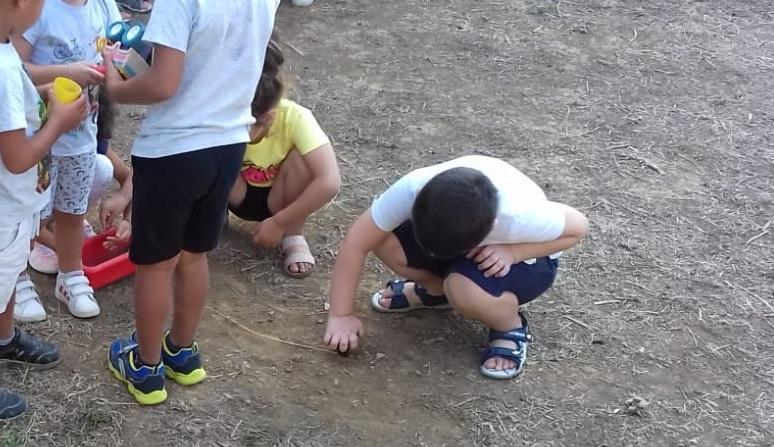 Giardino tutto secco «I bambini giocano con le mani nella terra» 