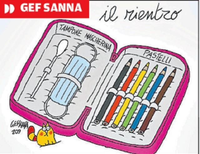 La vignetta di Gef: rientro a scuola con un nuovo astuccio