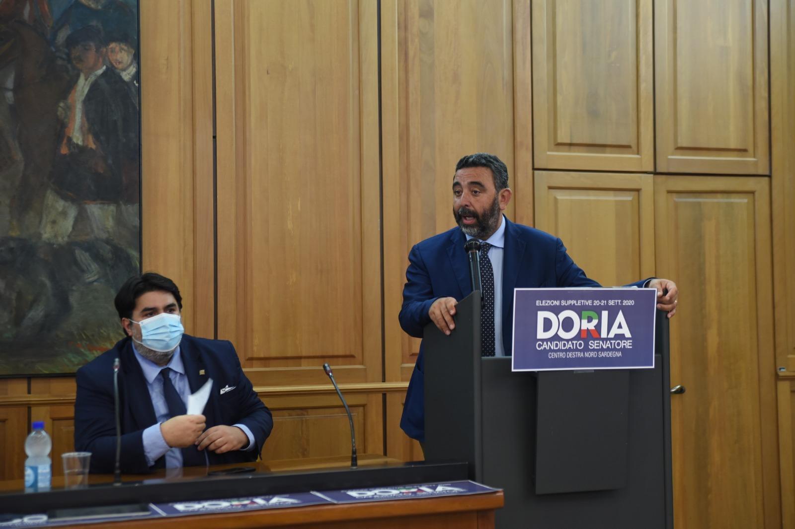 Il presidente Solinas col candidato Doria