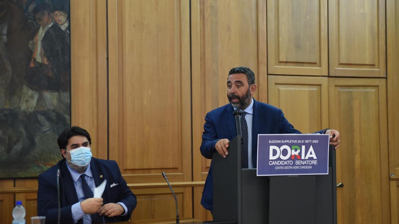 Il presidente Solinas col candidato Doria