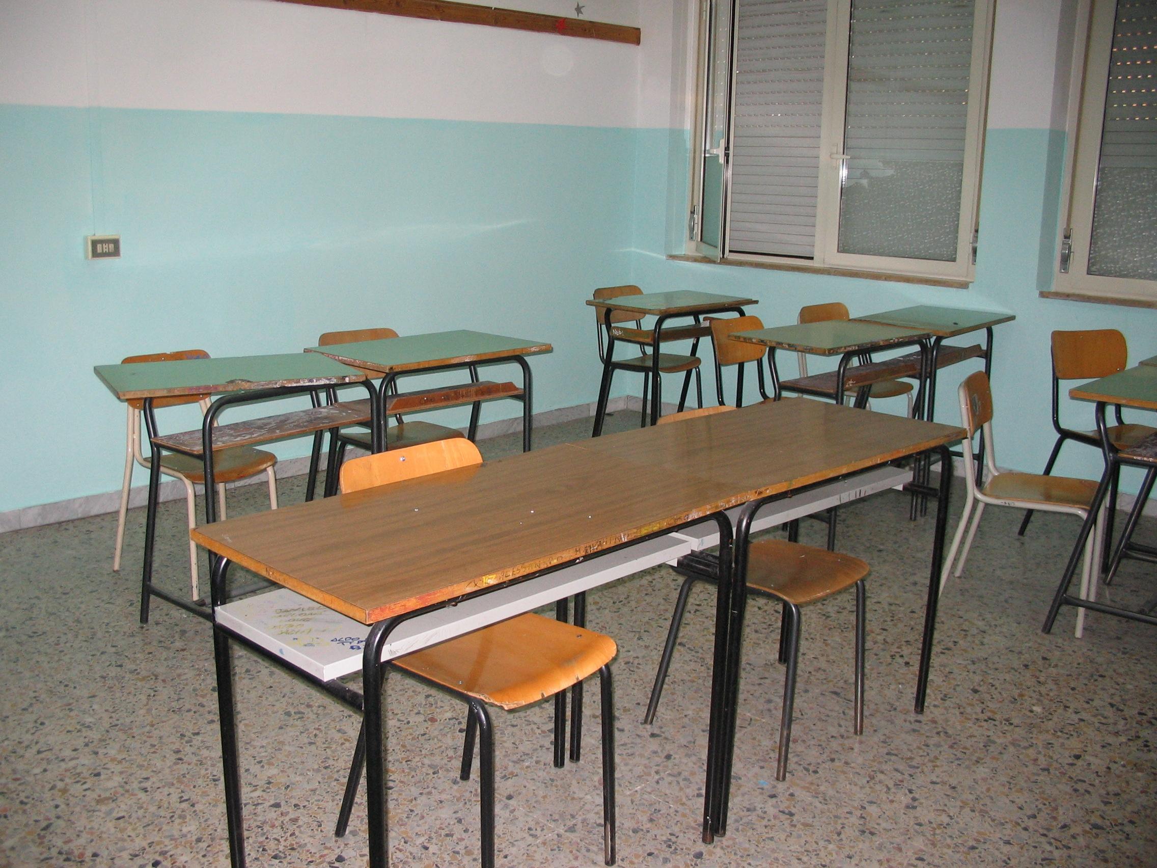 Un'aula vuota, immagine di repertorio