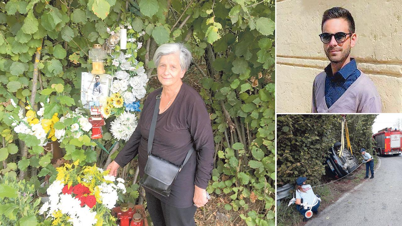 Morto a 24 anni, la madre: «L’auto di mio figlio fu urtata prima di finire fuori strada» 