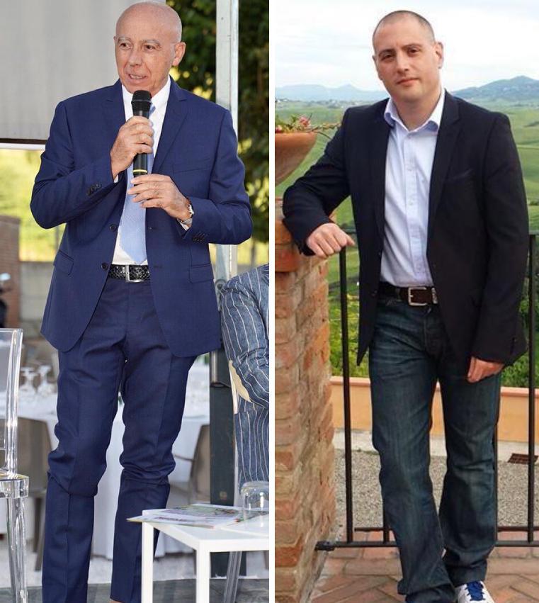 A sinistra Renzo Macelloni, sindaco di Peccioli; a destra Mirko Bini, primo cittadino a Terricciola