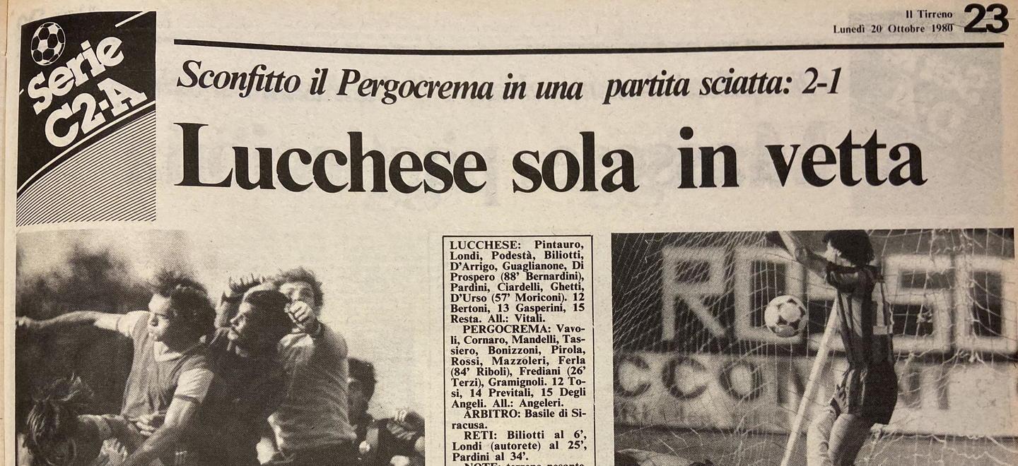 Quarant’anni fa i rossoneri battendo l’ex Pergocrema balzarono al comando 