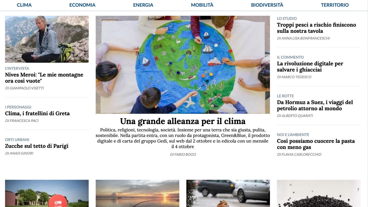 Nasce Green & Blue, dove l’ambiente incontra scienza ed economia