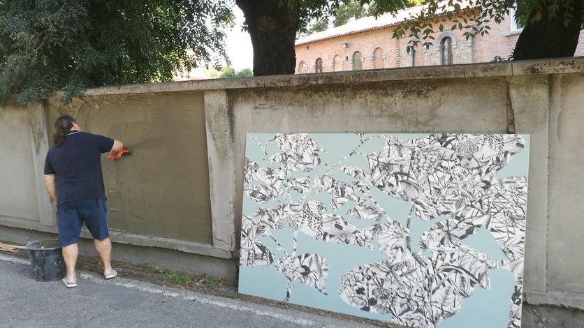 Street artist al lavoro