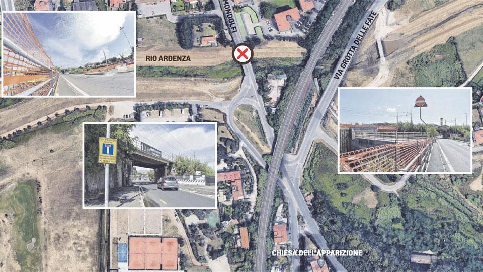 Ponte chiuso: ecco come cambia la viabilità in via Mondolfi 