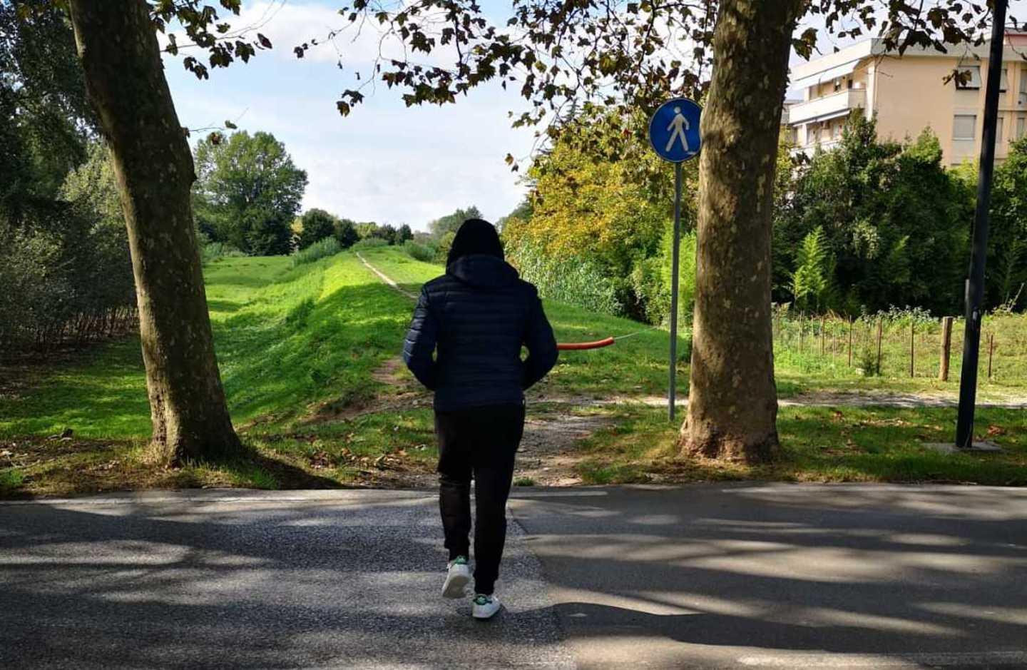 L'inizio del percorso in via di Saettino a Fucecchio
