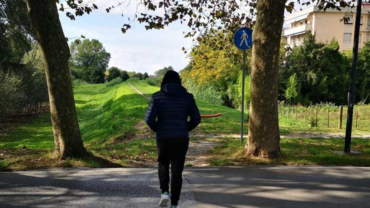 L'inizio del percorso in via di Saettino a Fucecchio