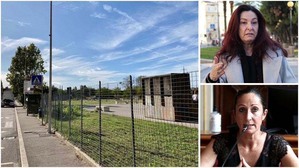 L’area dove sorgerà la scuola volano, Silvia Viviani e Libera Camici