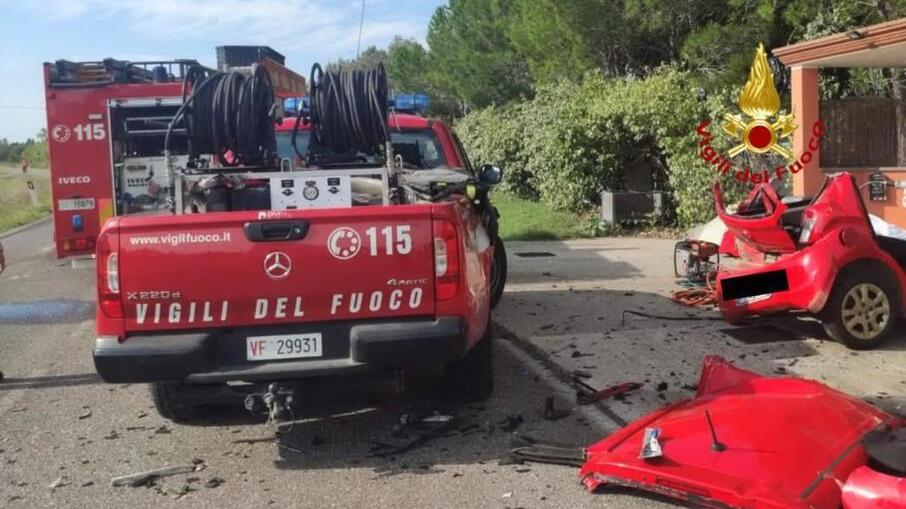 Il luogo dell'incidente (foto Vigili del Fuoco)